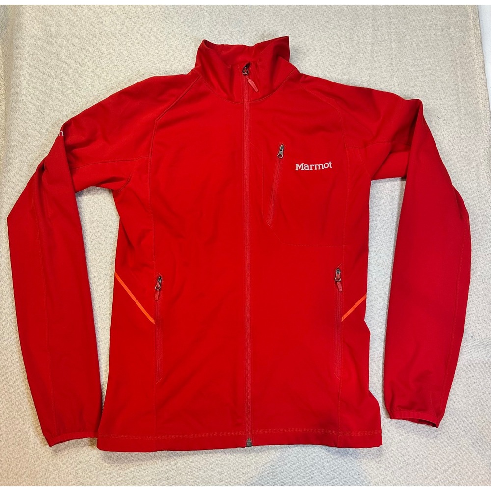 Marmot Womens Red Softshell Full Zip Jacket Mock Neck Activewear Small Z50720